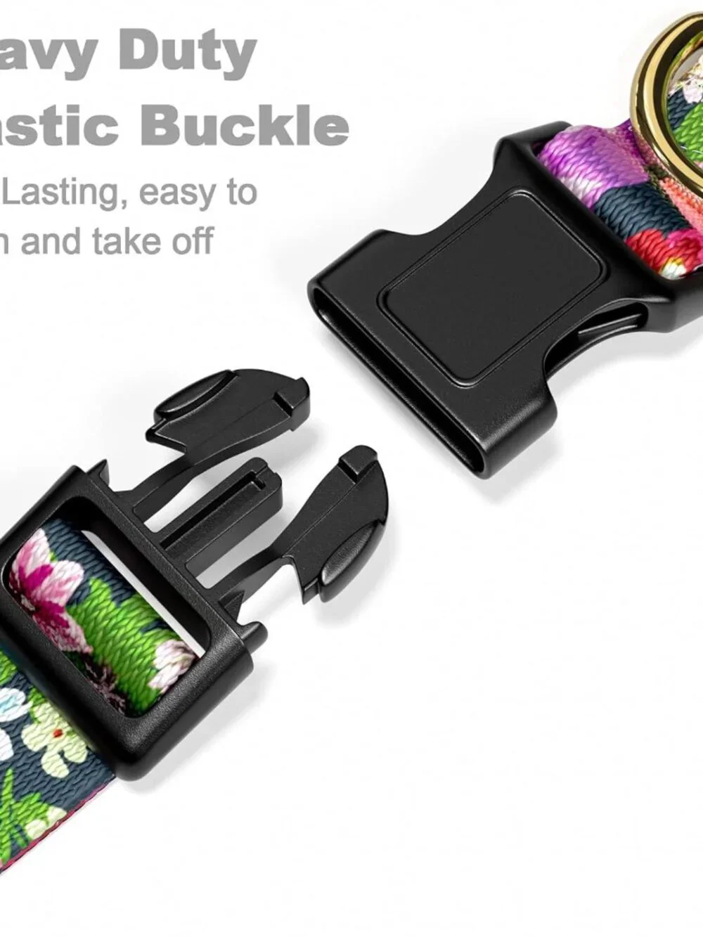 Dog Collar for Small Dogs, Cute Floral Heavy Duty Adjustable Puppy Collar with Q - Picture 4 of 7